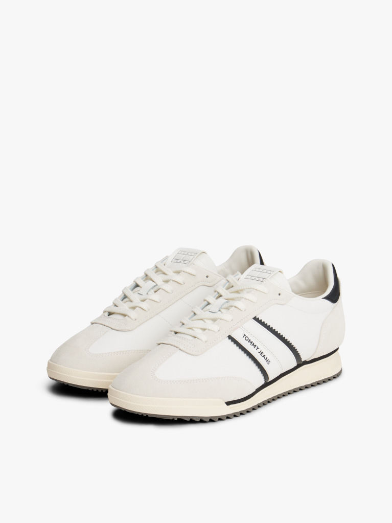Μπεζ Ρετρό Δερμάτινα Sneakers  Άνδρες