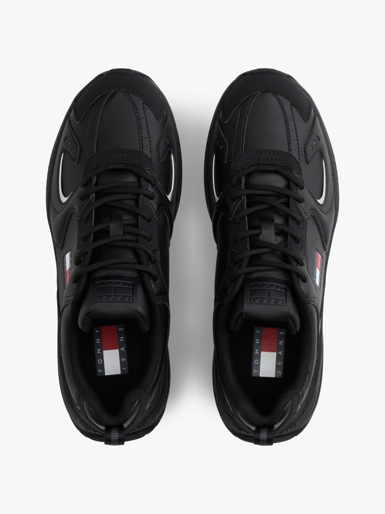 Black Mixed Texture Cleat Trainers  Men