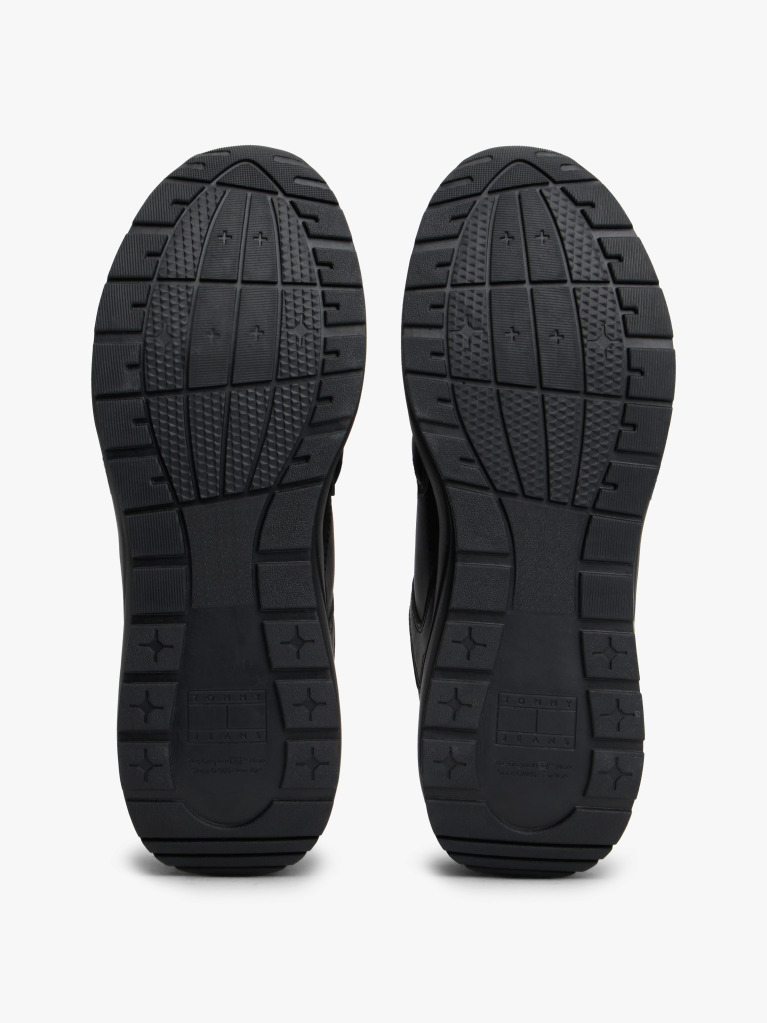 Black Mixed Texture Cleat Trainers  Men