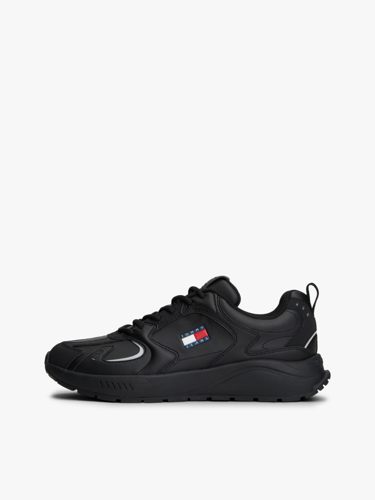 Black Mixed Texture Cleat Trainers  Men