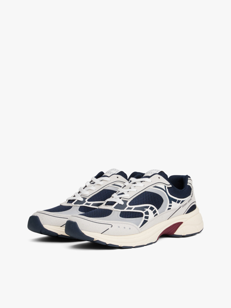 Multi Archive Mixed Texture Trainers  Men