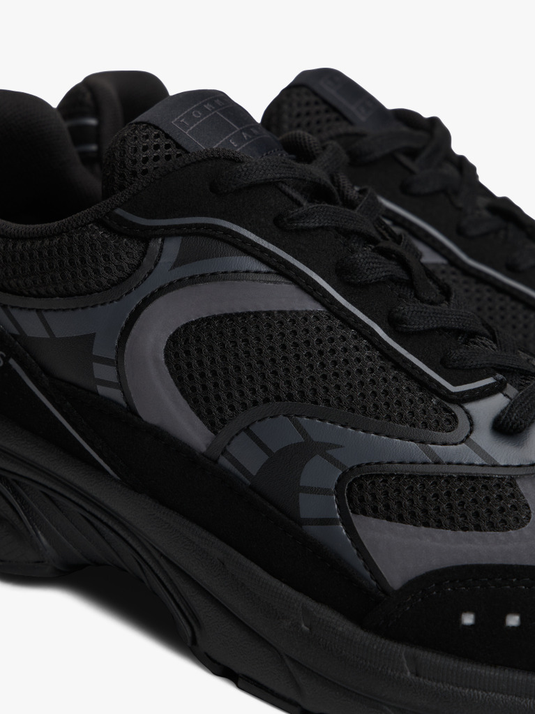 Black Archive Mixed Texture Trainers  Men