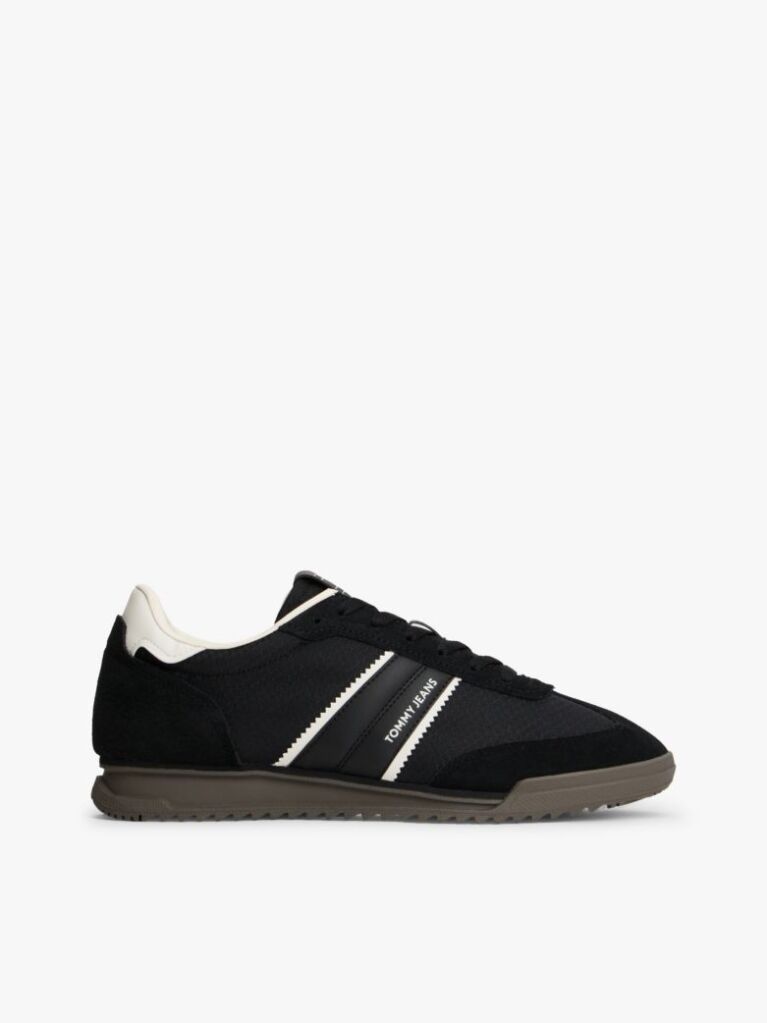Μαύρο Ρετρό Sneakers Με Μίξη Υφών  Άνδρες