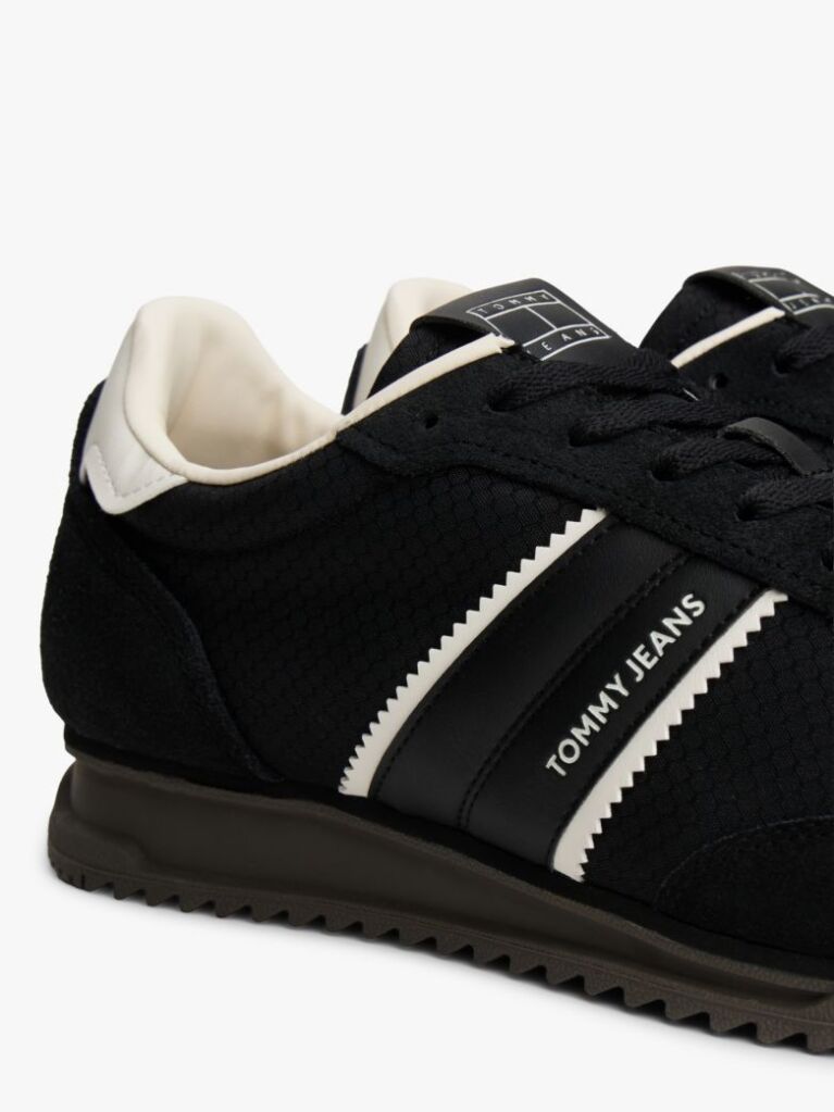 Μαύρο Ρετρό Sneakers Με Μίξη Υφών  Άνδρες