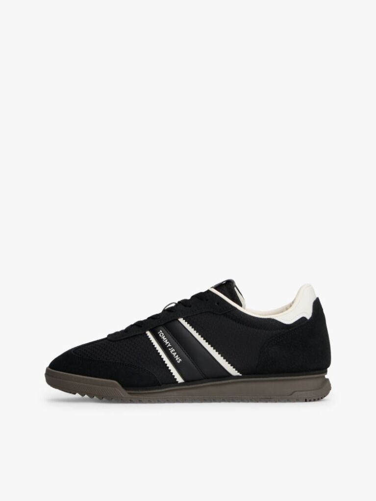 Μαύρο Ρετρό Sneakers Με Μίξη Υφών  Άνδρες