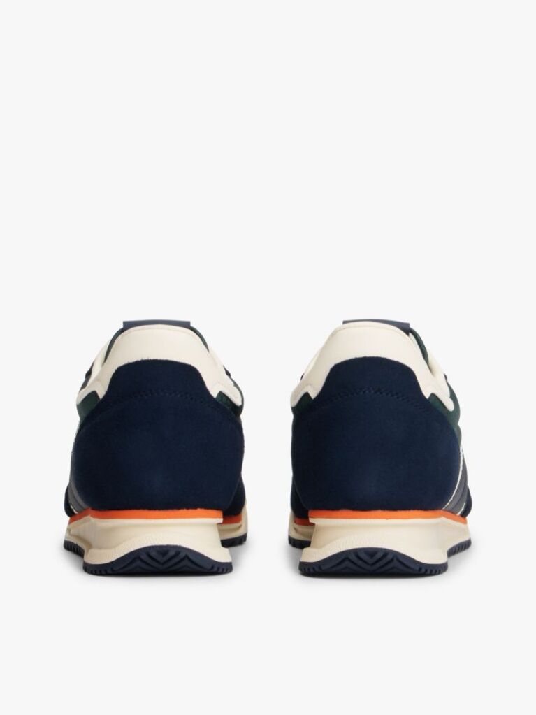 Blue Retro Mixed Texture Serrated Trainers  Men