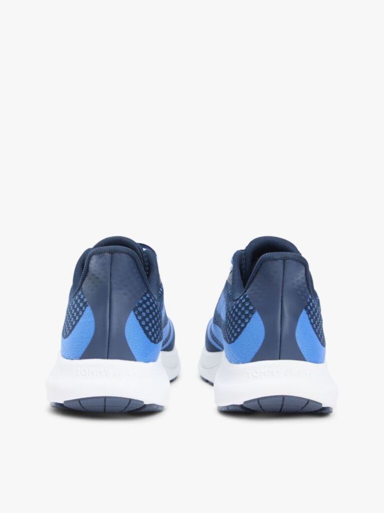 Blue Jacquard Knit Logo Trainers  Men