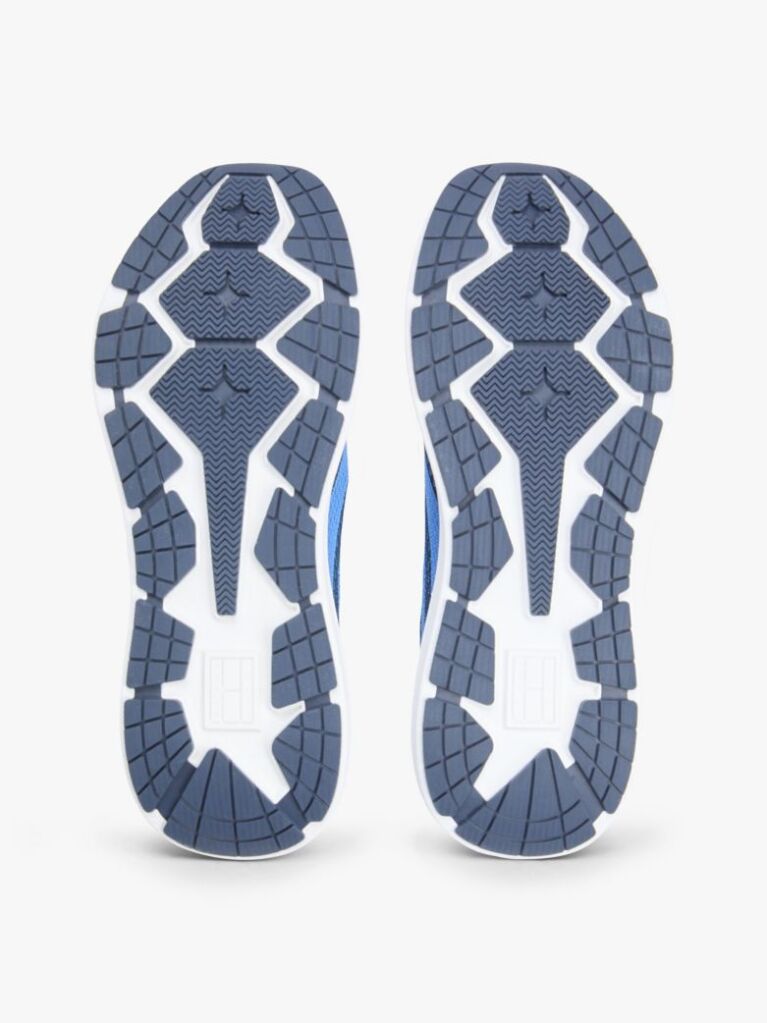 Blue Jacquard Knit Logo Trainers  Men