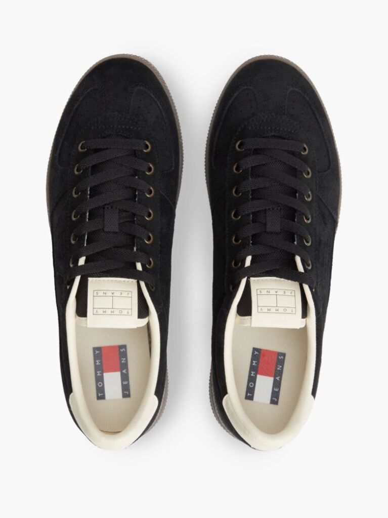 Black The Greenwich Logo Suede Court Sneakers  Men