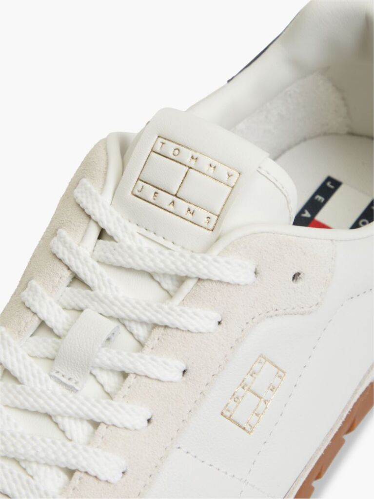 Άσπρο Δερμάτινα Sneakers Με Χαμηλό Κόψιμο  Άνδρες