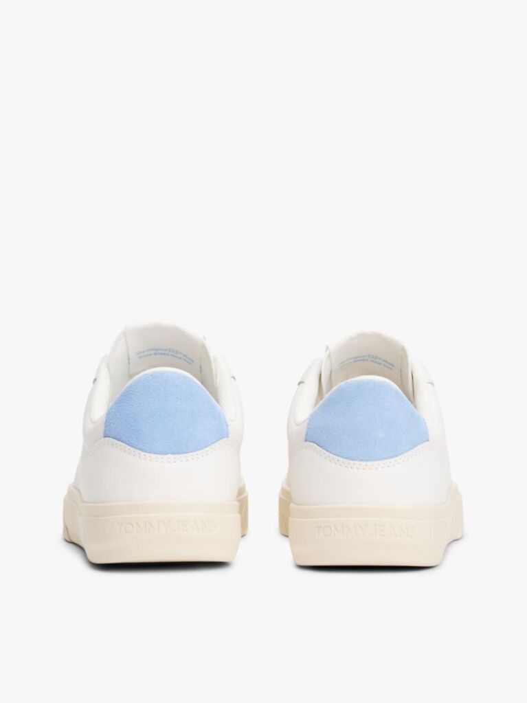 Blue Essential Leather Contrast Cupsole Trainers  Women