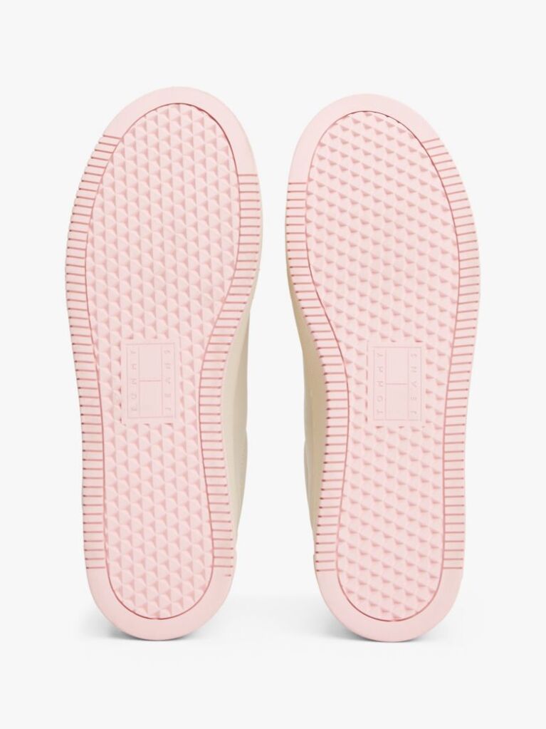 Pink Essential Leather Fine-Cleat Flatform Trainers  Women