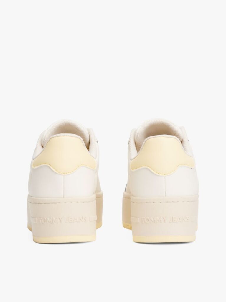 White Essential Leather Fine-Cleat Flatform Trainers  Women