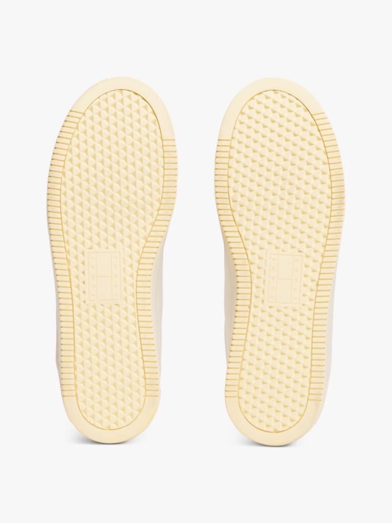 White Essential Leather Fine-Cleat Flatform Trainers  Women