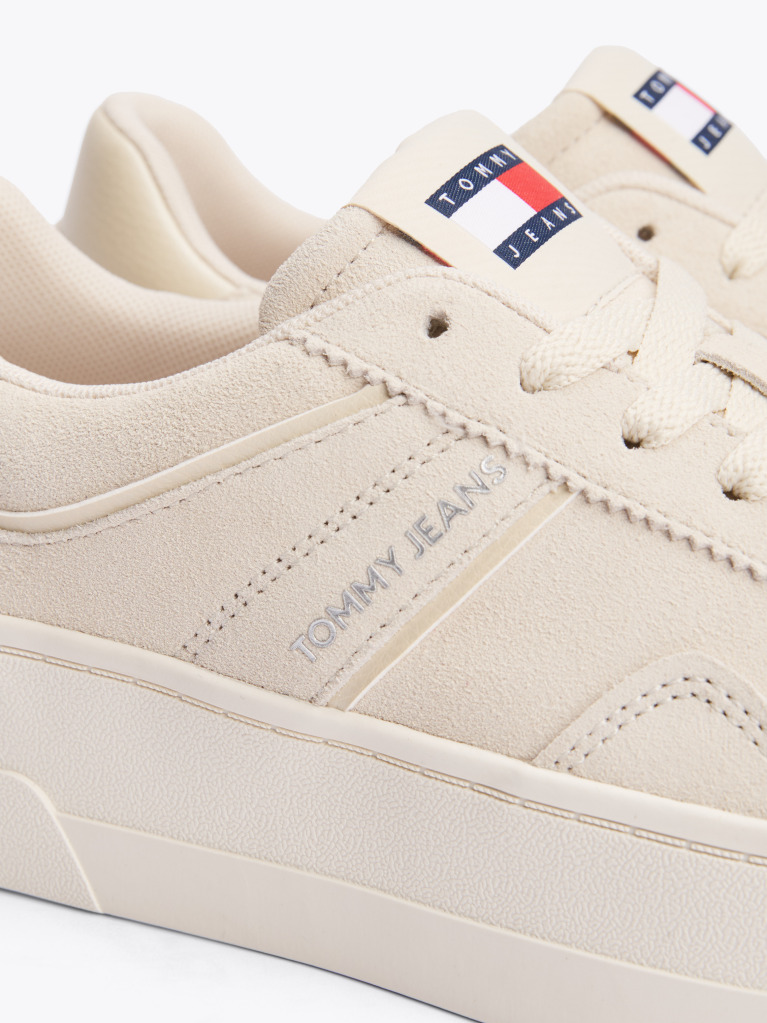 Beige The Greenwich Suede Flatform Trainers  Women