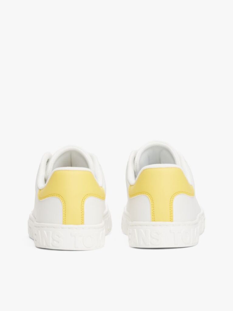 Yellow Logo Embossed Contrast Trainers  Women