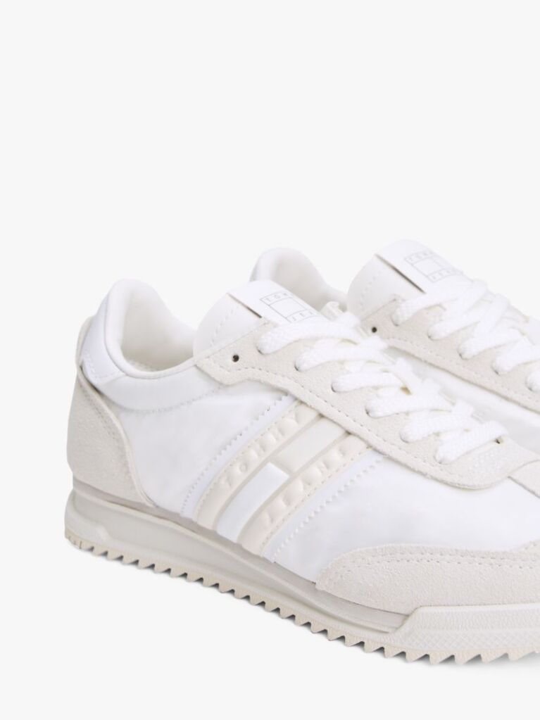 Beige Leather Cleat Classic Runner Trainers  Women