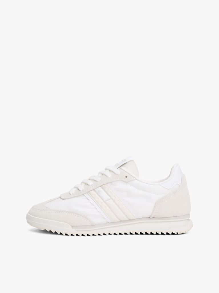 Beige Leather Cleat Classic Runner Trainers  Women