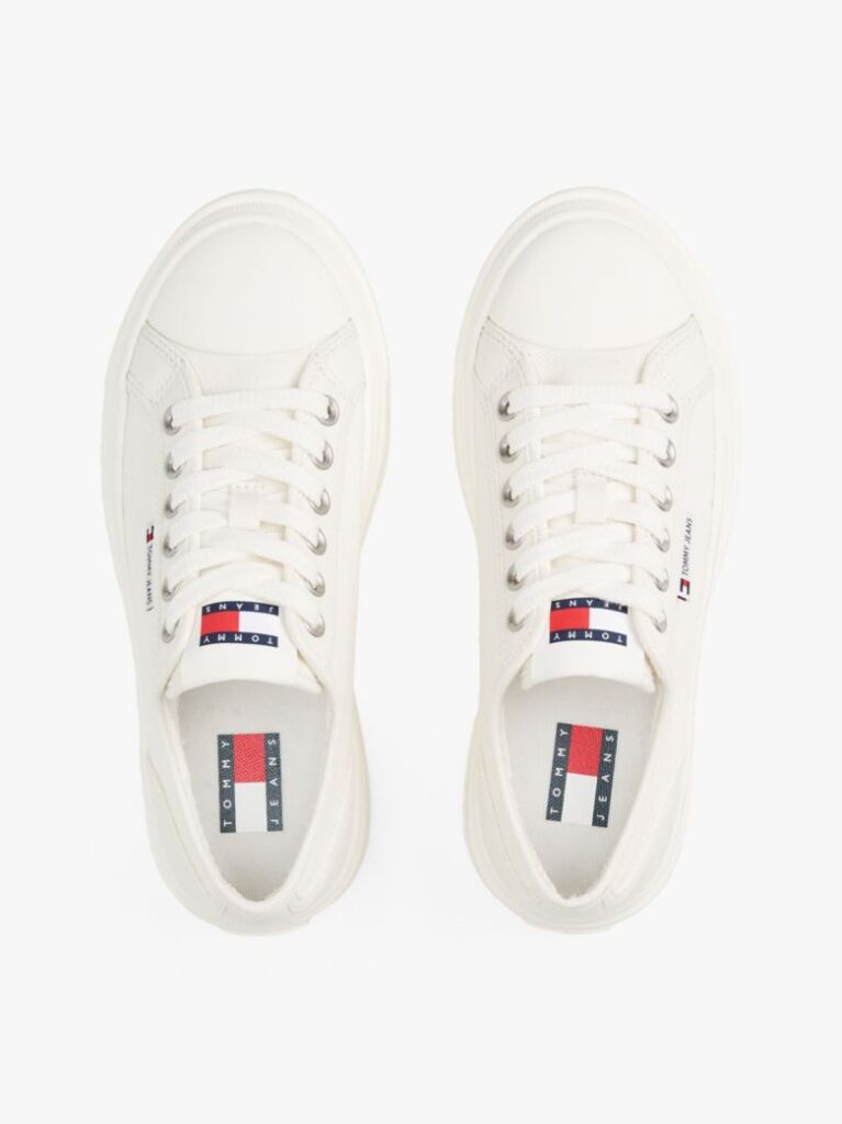 Άσπρο Denim Sneakers Σε Στιλ Πλατφόρμας  Γυναίκες