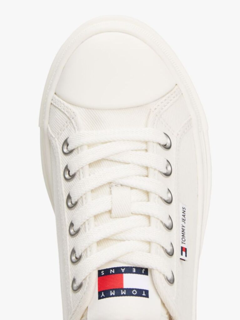 Άσπρο Denim Sneakers Σε Στιλ Πλατφόρμας  Γυναίκες