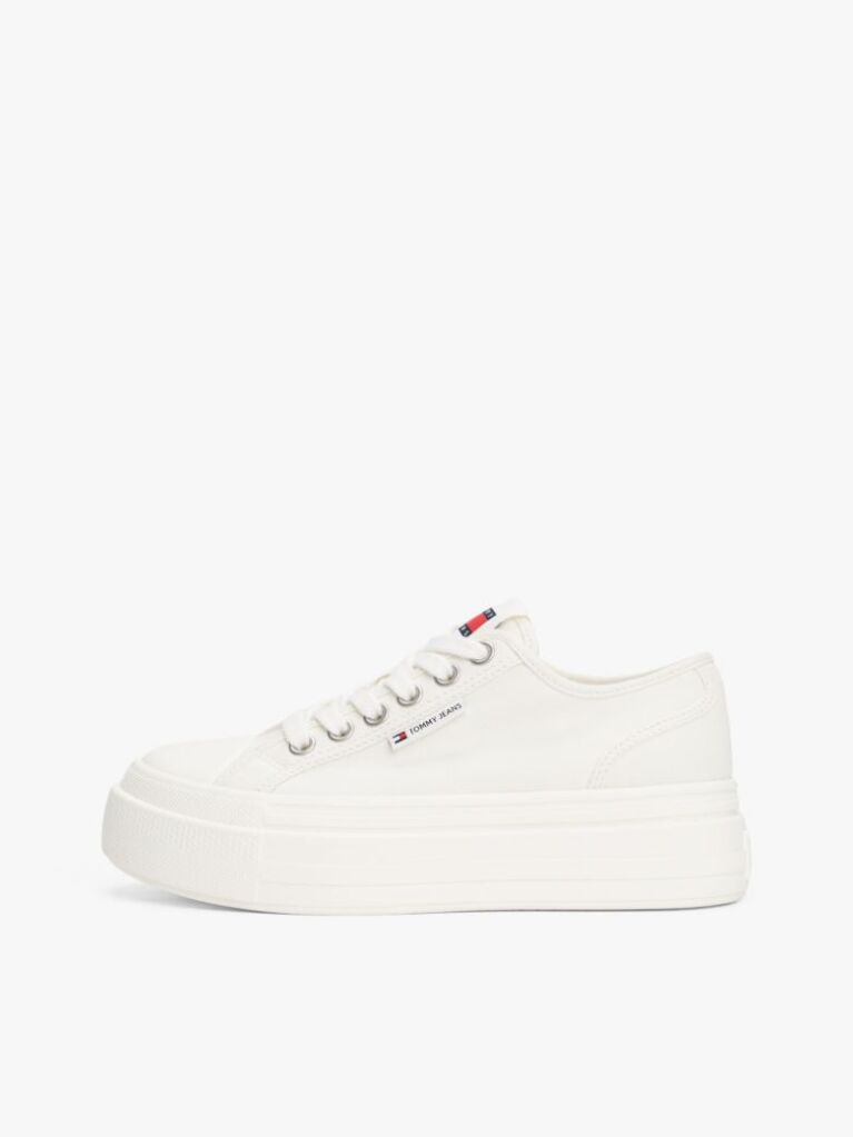Άσπρο Denim Sneakers Σε Στιλ Πλατφόρμας  Γυναίκες