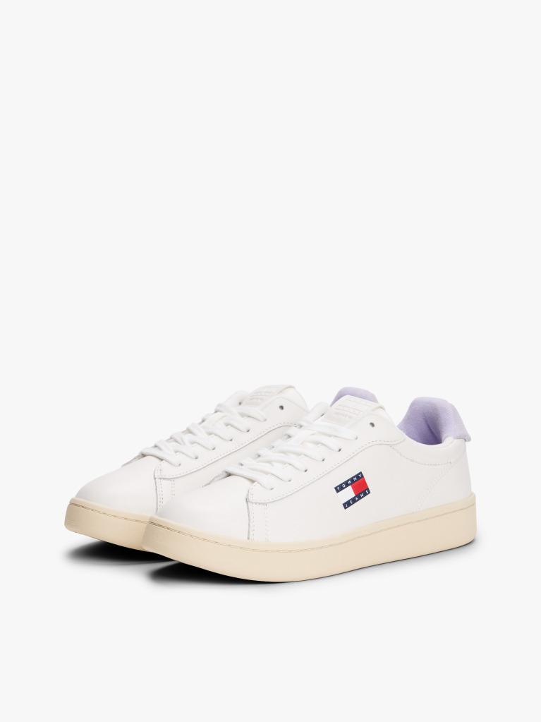 Multi Leather Archive Court Trainers  Women