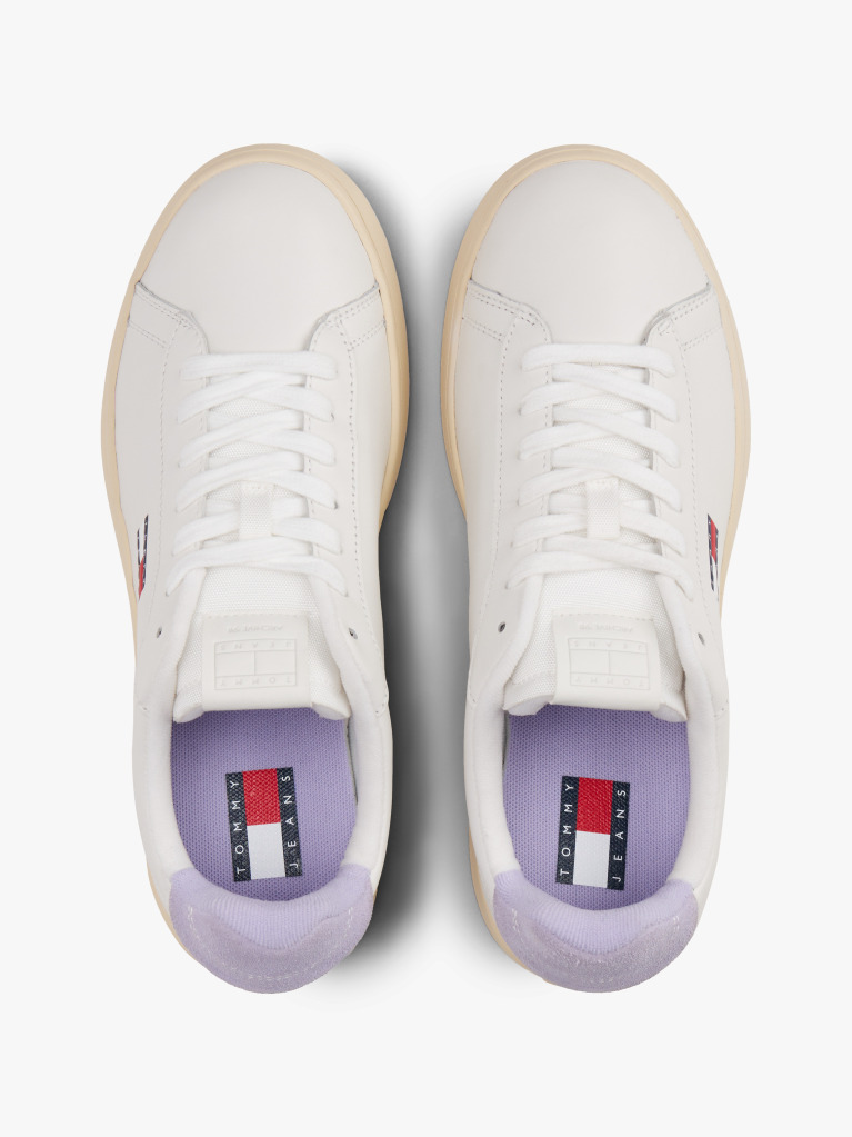Multi Leather Archive Court Trainers  Women