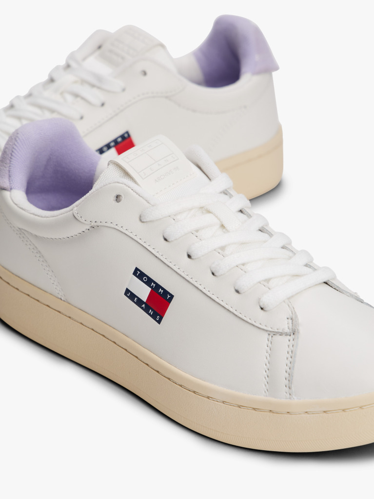 Multi Leather Archive Court Trainers  Women
