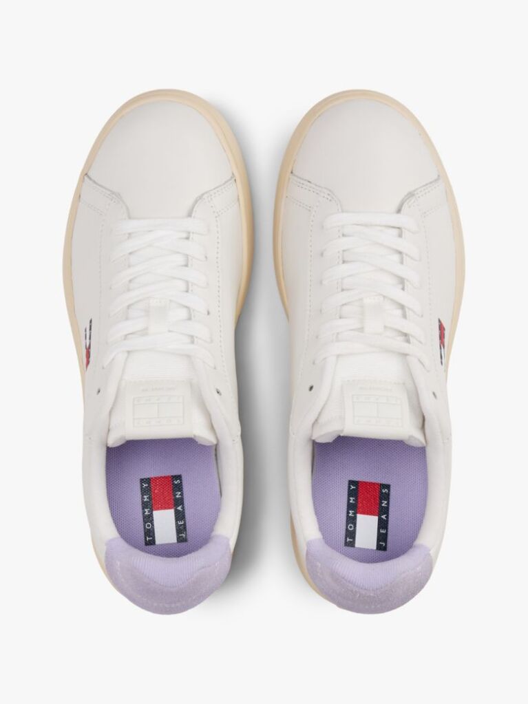 Multi Leather Archive Court Trainers  Women