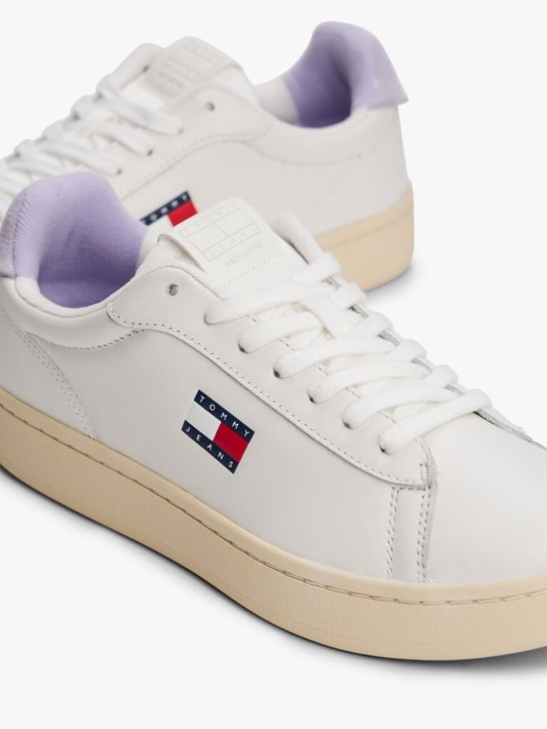 Multi Leather Archive Court Trainers  Women