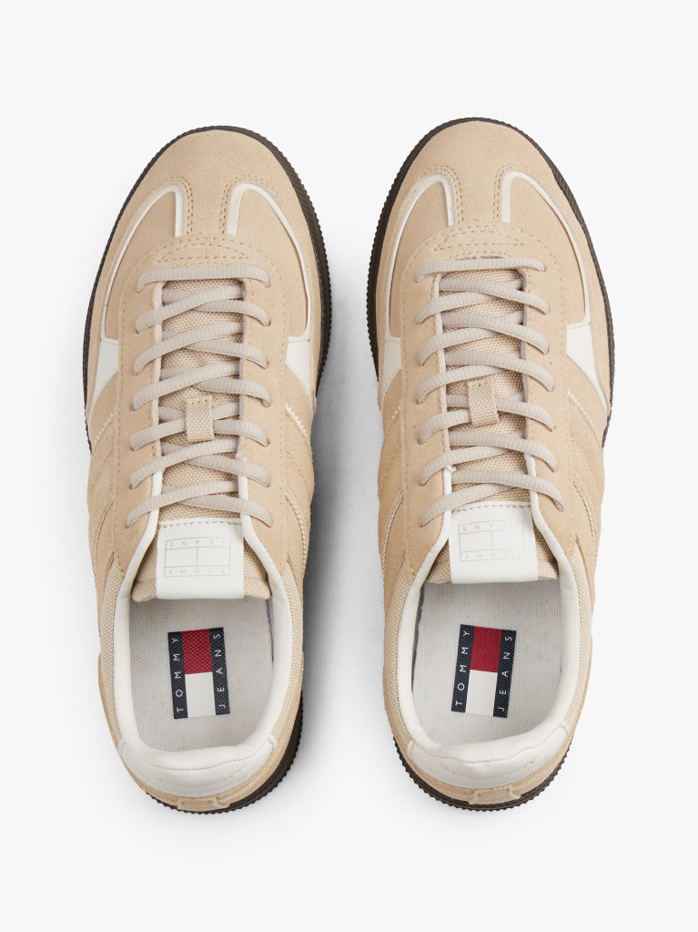 Beige The Greenwich Suede Mixed Texture Trainers  Women