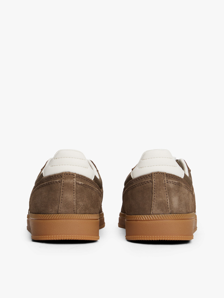 Brown The Greenwich Suede Mixed Texture Trainers  Women