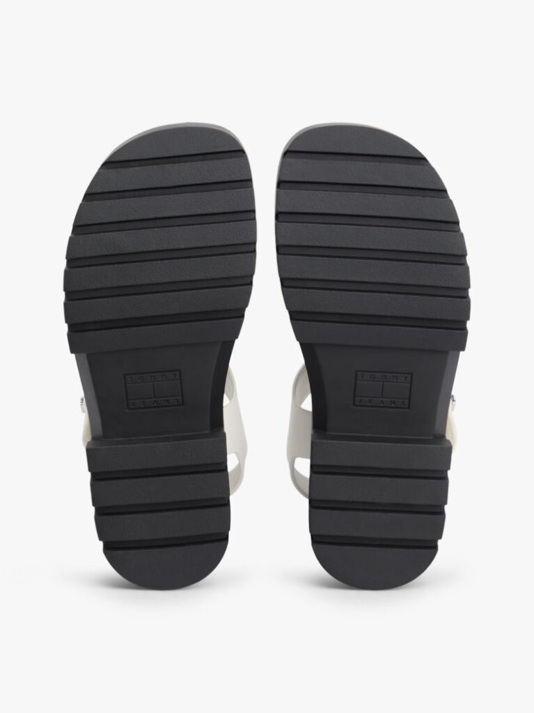 White Leather Cleat Platform Sandals  Women