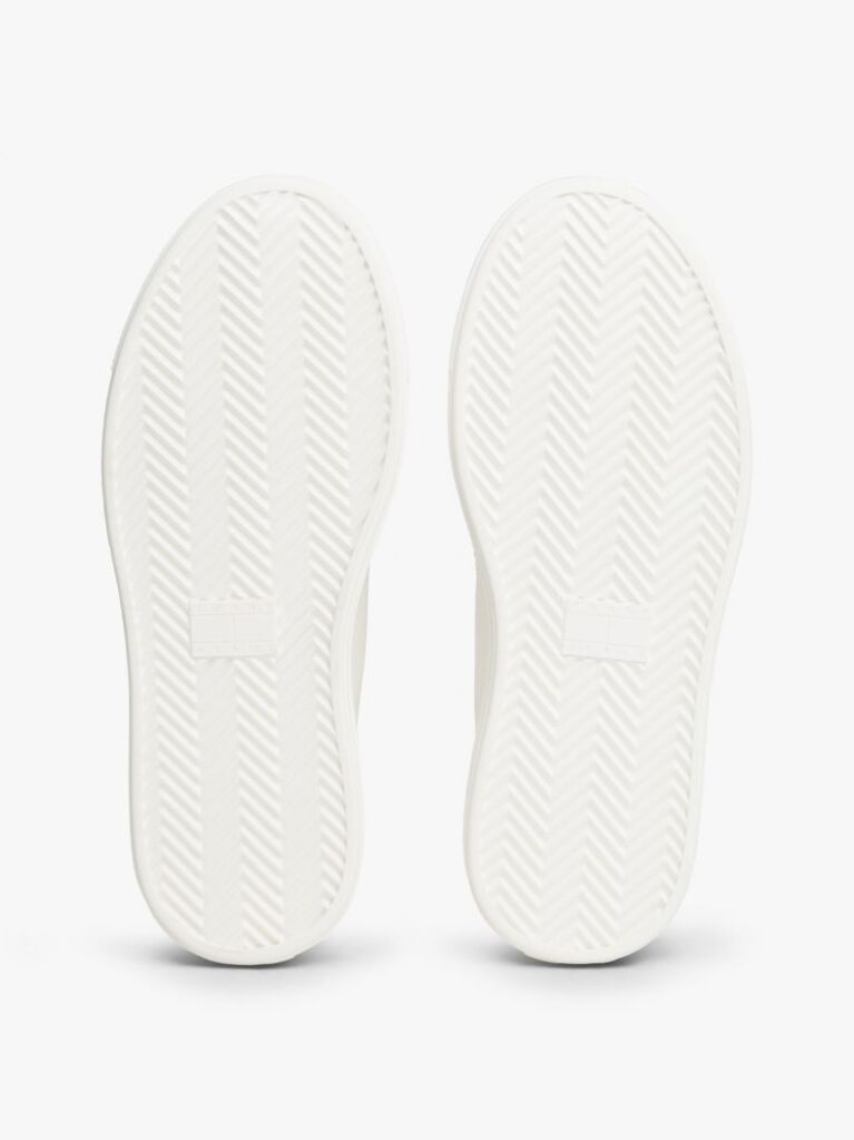 White Canvas Platform Trainers With Charms  Women