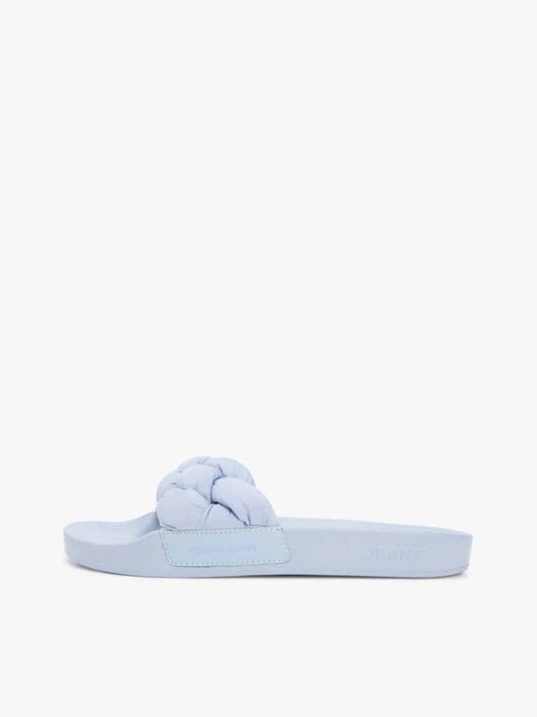 Blue Braided Padded Strap Slides  Women