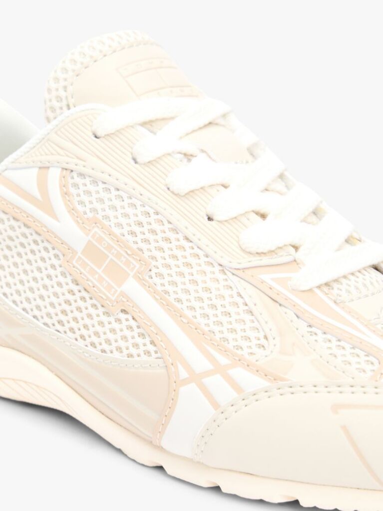 Beige Mesh Panel Archive Runner Trainers  Women