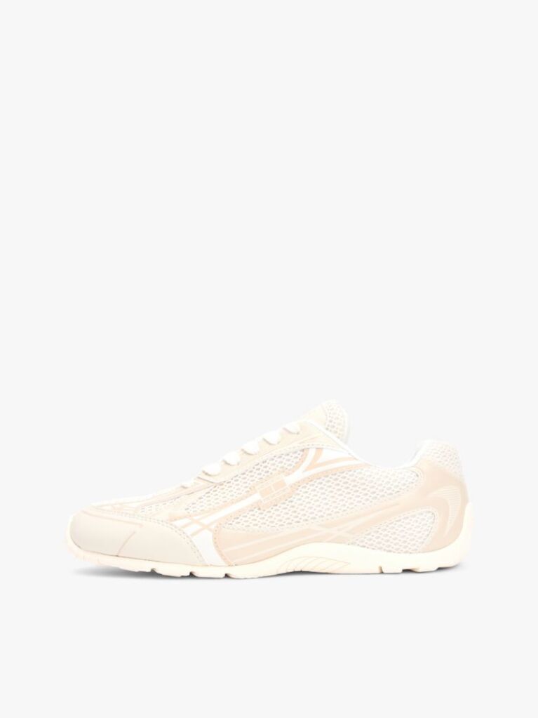 Beige Mesh Panel Archive Runner Trainers  Women