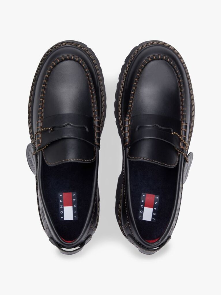 Black Archive Leather Cleat Loafers  Women