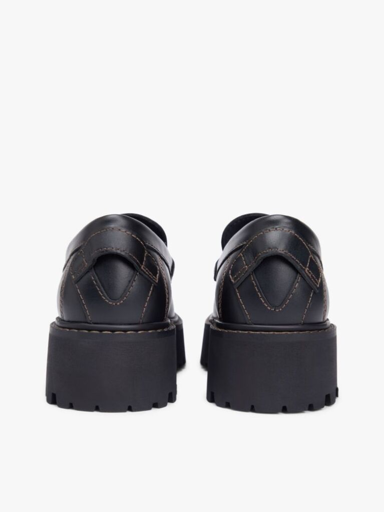 Black Archive Leather Cleat Loafers  Women