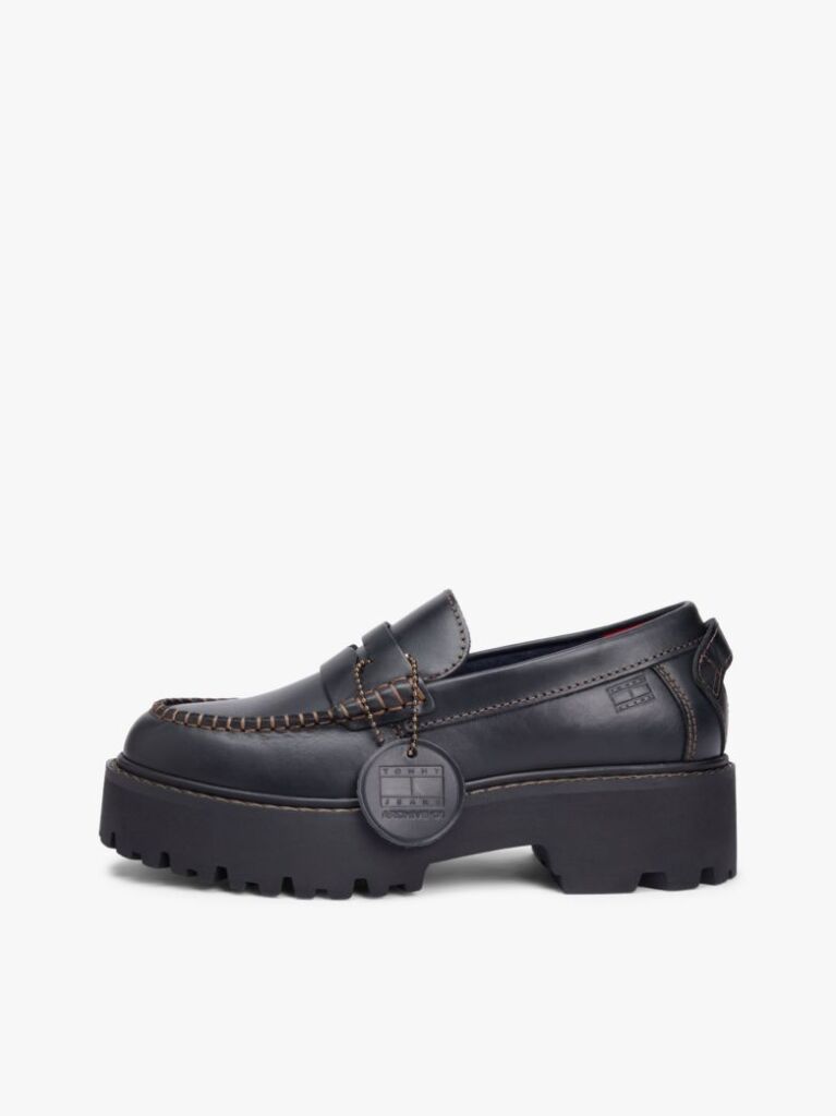 Black Archive Leather Cleat Loafers  Women