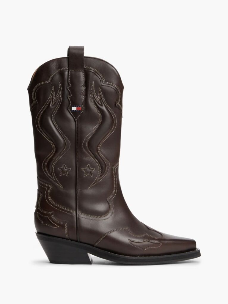 Brown Archive Leather Colour-Blocked Cowboy Boots  Women