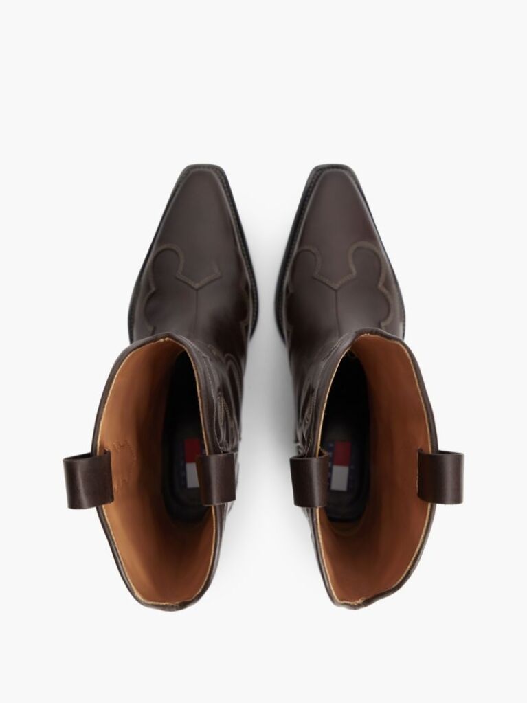 Brown Archive Leather Colour-Blocked Cowboy Boots  Women