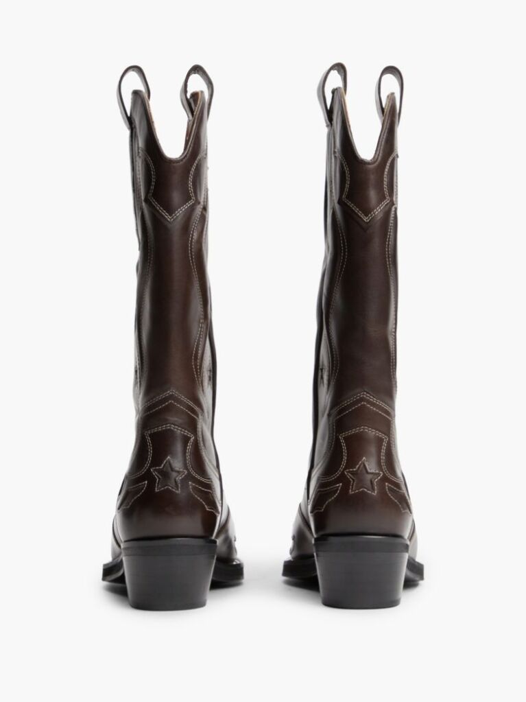 Brown Archive Leather Colour-Blocked Cowboy Boots  Women