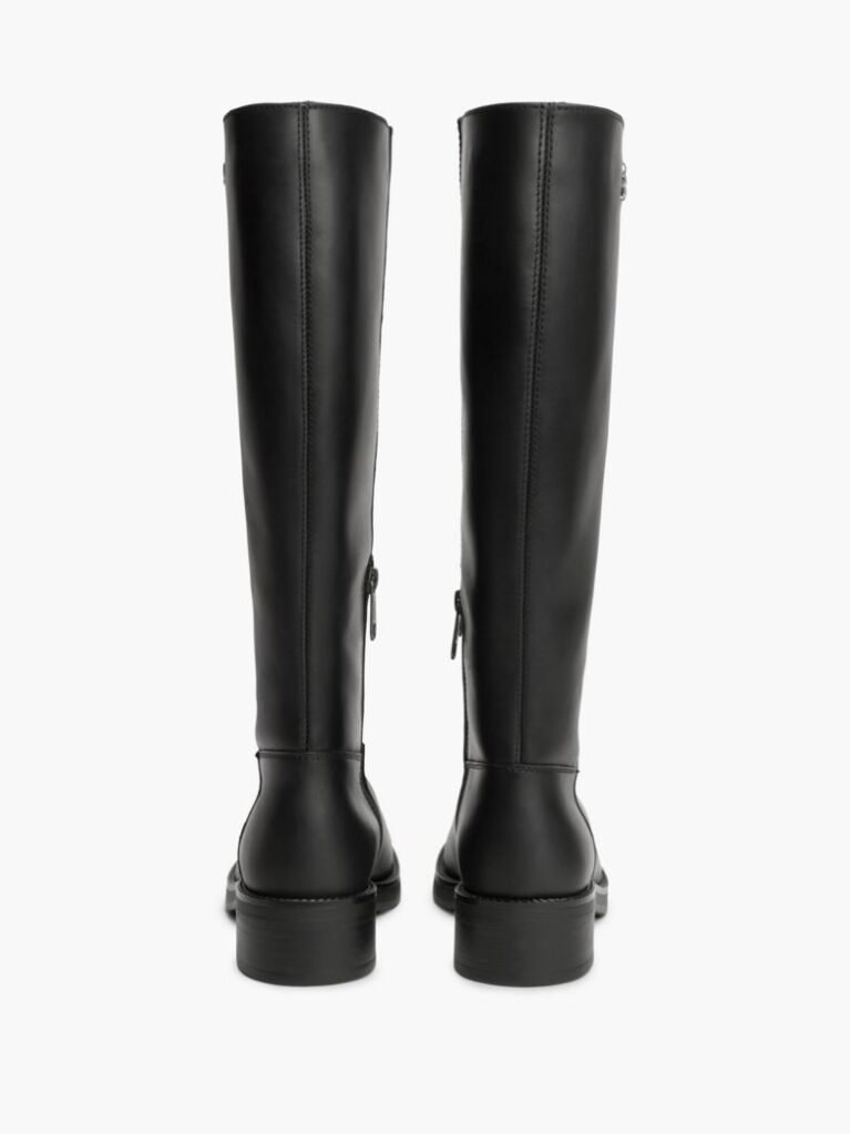 Black Leather Soft Sole Knee-High Boots  Women