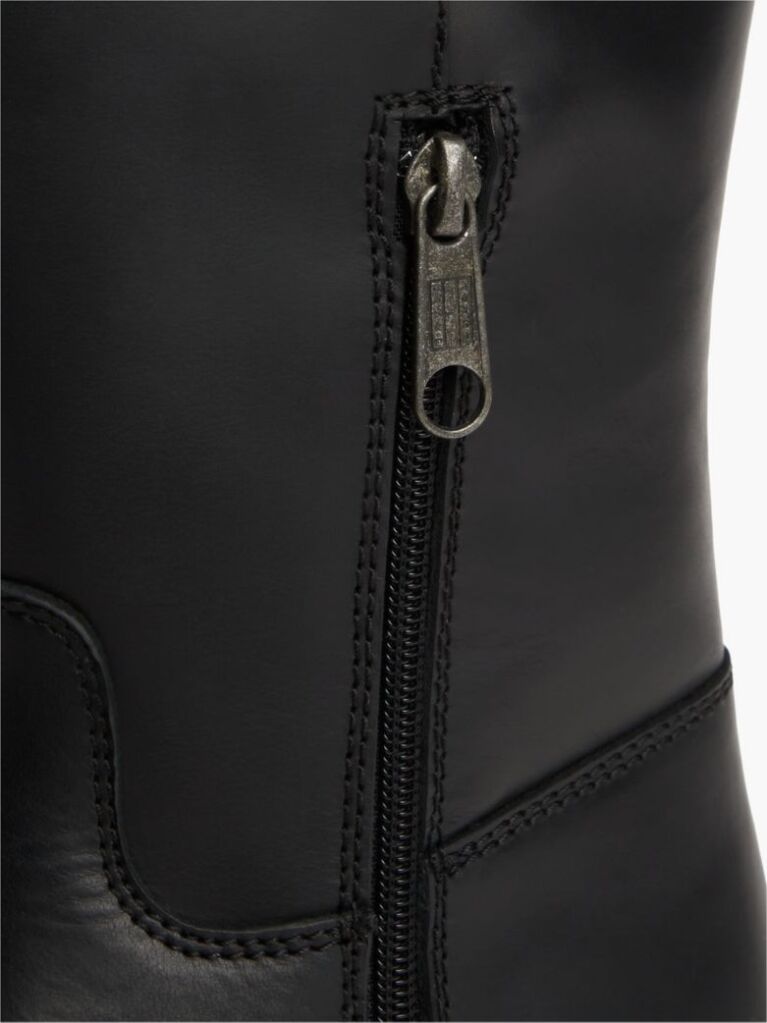 Black Leather Soft Sole Knee-High Boots  Women