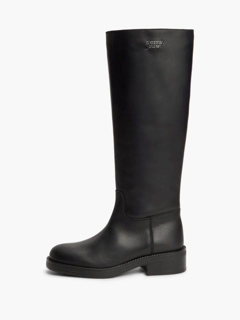 Black Leather Soft Sole Knee-High Boots  Women