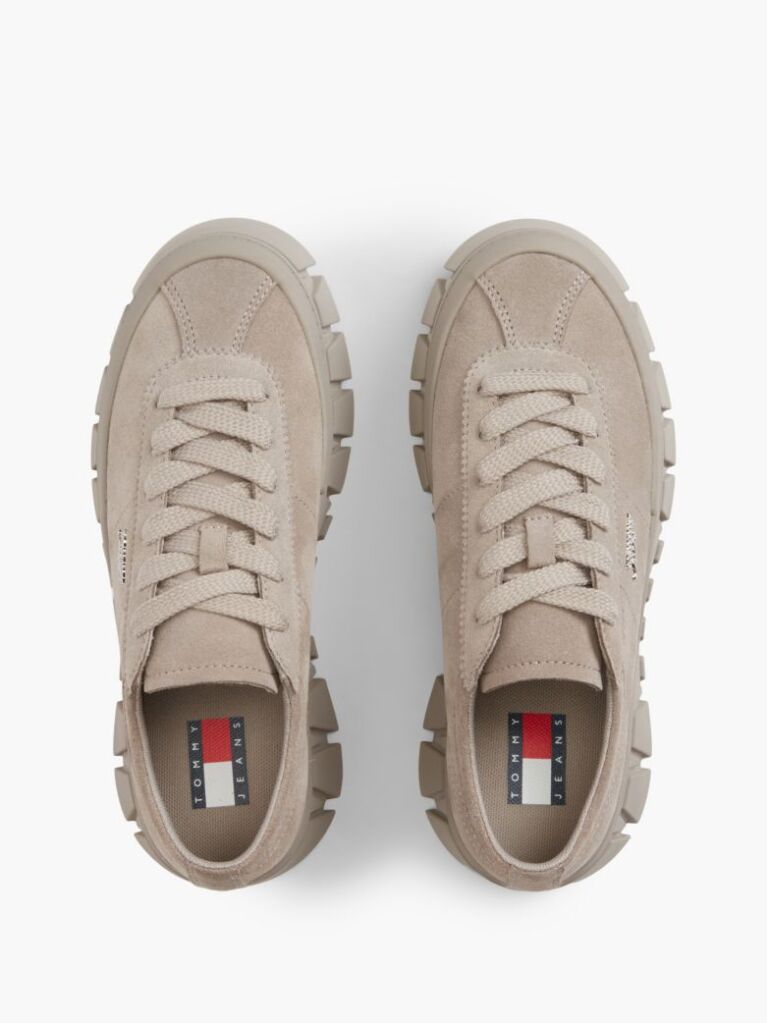 Brown Suede Logo Platform Sneakers  Women