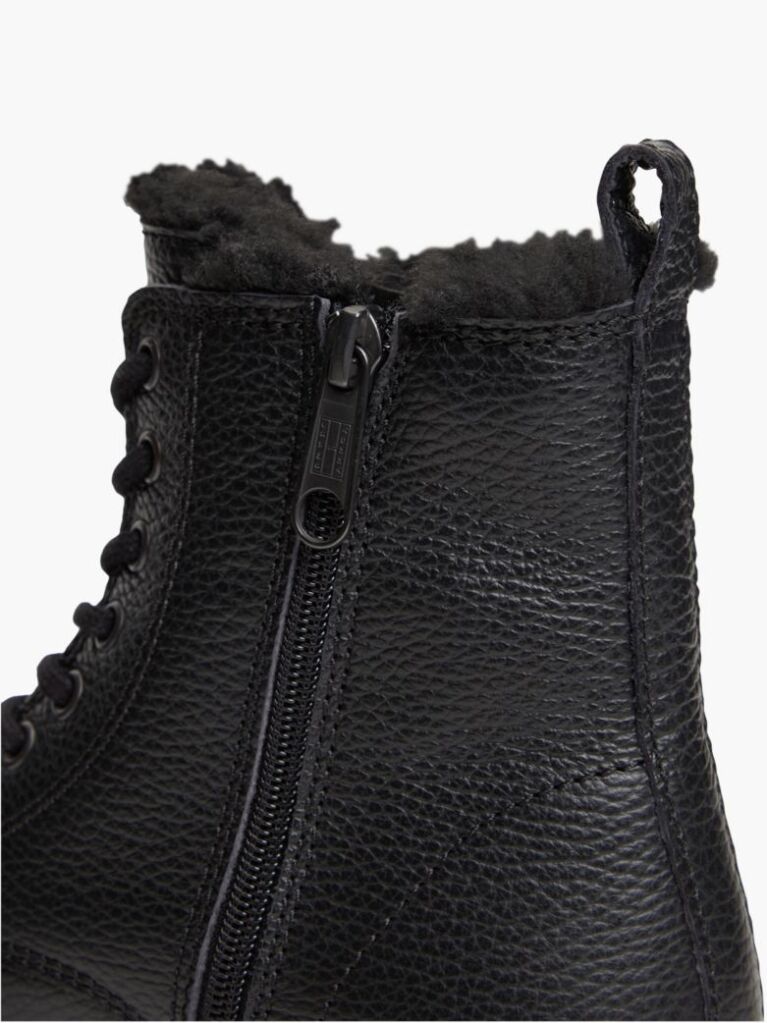 Black Archive Leather Warm Lined Platform Lace-Up Boots  Women
