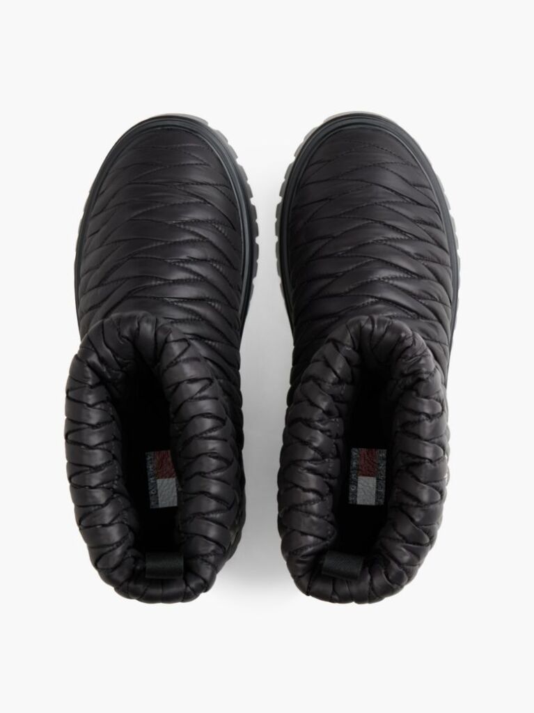 Black Warm Lined Quilted Snow Boots  Women