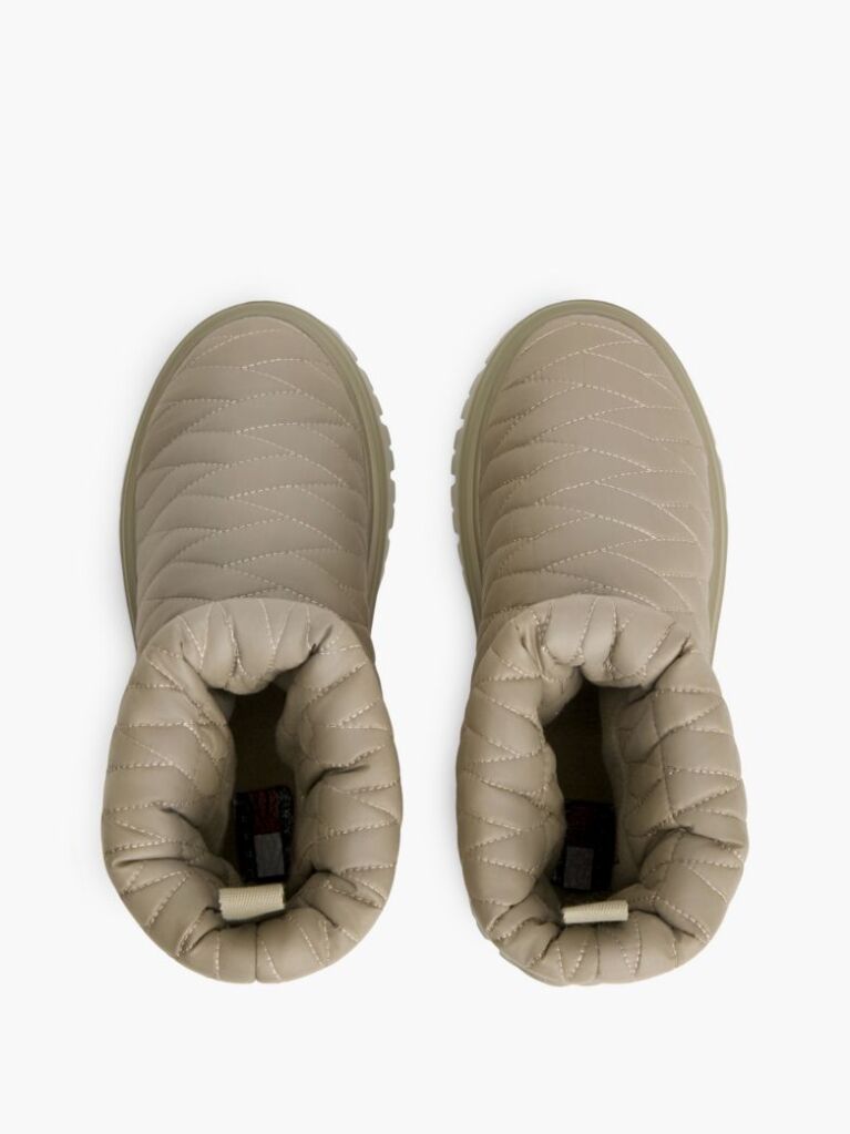 Beige Warm Lined Quilted Snow Boots  Women